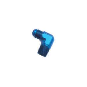 Russell Performance -6 AN to 3/8in NPT 90 Degree Flare to Pipe Adapter (Blue)