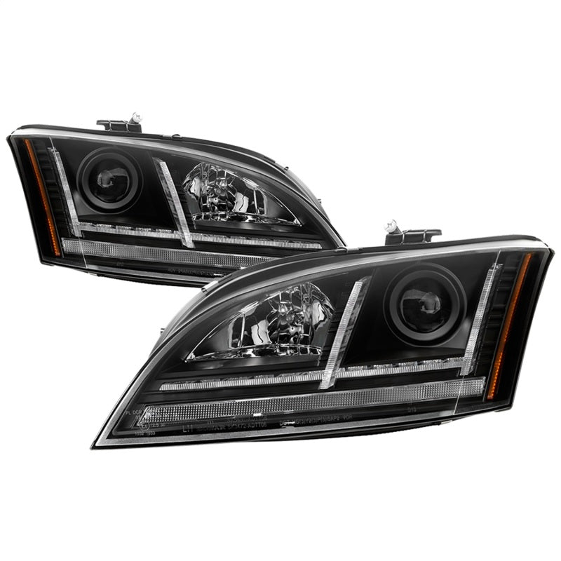 Spyder 08-15 Audi TT Halogen Projector Headlights w/Seq Turn Signal - Black (PRO-YD-ATT08-BK)