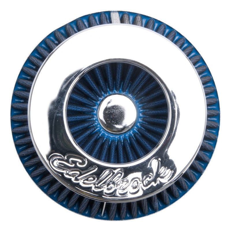 Edelbrock Air Filter Pro-Flo Series Conical 3 7In Tall Blue/Chrome