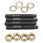 Edelbrock Carburetor Mounting Studs Bullet Nosed Black Oxide Gold Iridite Washers/Nuts Set of 4