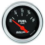 Autometer Traditional Chrome 2-1/16in 33 Ohm - 240 Ohm Full Electrical Fuel Level Gauge