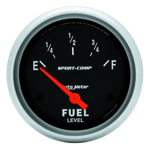 AutoMeter Gauge Fuel Level 2-5/8in. 0 Ohm(e) to 90 Ohm(f) Elec Sport-Comp