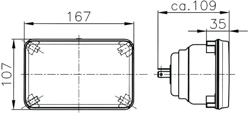 Hella Module 164 x 103mm H4 12V ECE High/Low Beam Headlamp