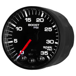 Autometer Spek-Pro Gauge Boost 2 1/16in 35psi Stepper Motor W/Peak & Warn Black/Black