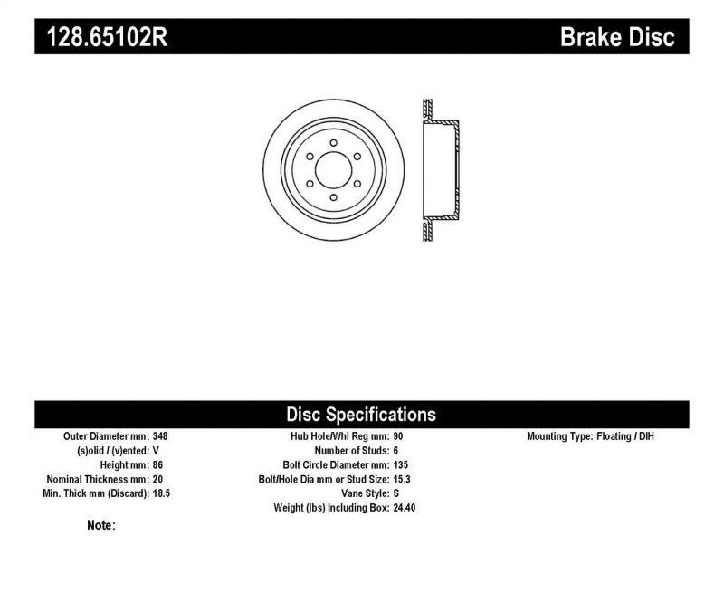 StopTech 04-09 Ford F150 2WD / 04-09 F150 4WD Drilled Right Rear Rotor