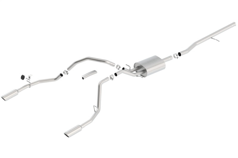 Borla 14 Silv/Sierra 1500 C/B Touring Exhaust /2.75in in Muffler 2.25inout 4inTIp SS Rear Exit