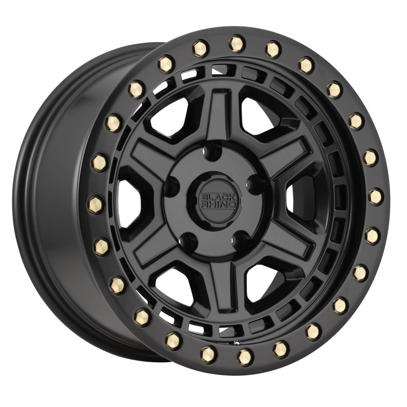 Black Rhino Reno 17x9.0 5x127 ET-18 CB 71.6 Matte Black w/Brass Bolts Wheel