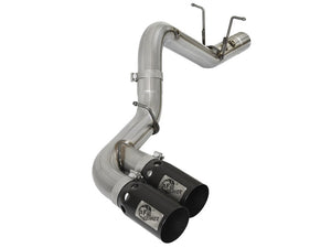 aFe Victory Series 4in 409-SS DPF-Back Exhaust w/ Dual Black Tips 2017 GM Duramax V8-6.6L(td) L5P