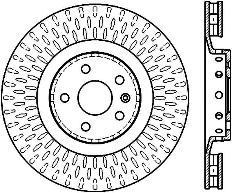 StopTech 09-15 Cadillac CTS-V Cryo Slotted Front Right Sport Brake Rotor