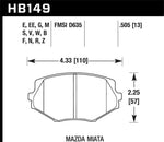 Hawk 94-05 Mazda Miata (NA/NB) Black Race Front Brake Pads