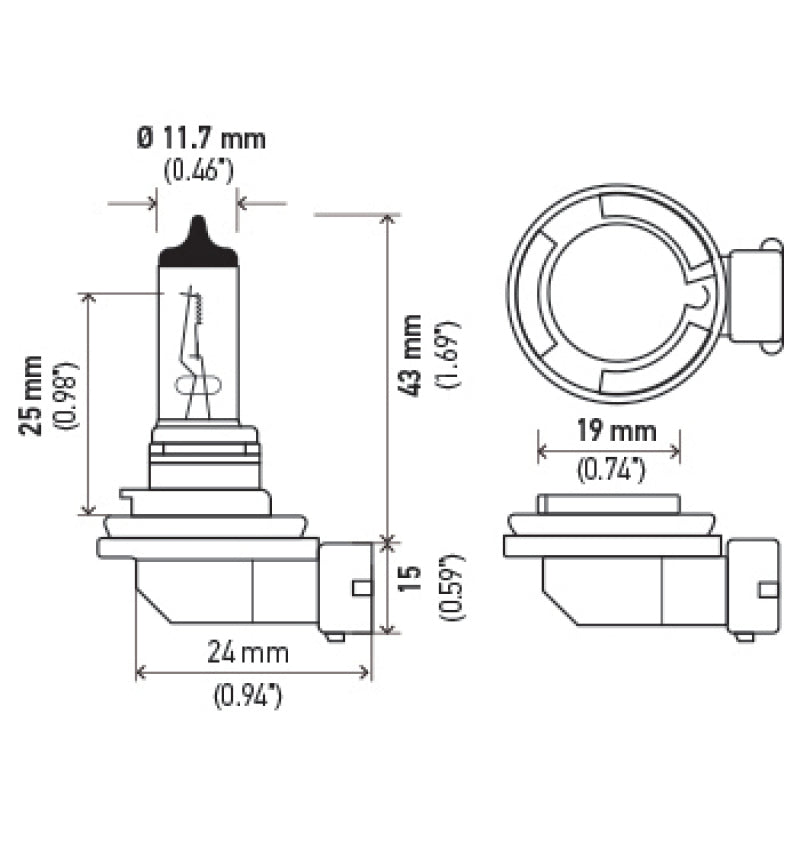 Hella Optilux H8 12V/55W XB Xenon White Bulb (pair)