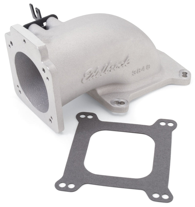 Edelbrock Low Profile Intake Elbow 90mm Throttle Body to Square-Bore Flange As-Cast Finish