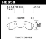 Hawk DTC-80 10-11 Chevy Corvette Grand Sport / 06-08 Corvette Z06 (1 piece) Front Race Brake Pads