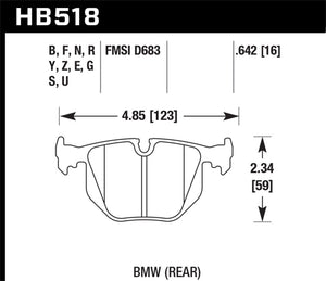 Hawk BMW Rear DTC-70 Race Brake Pads