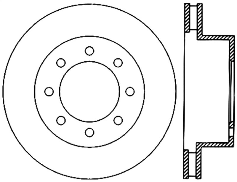 StopTech Power Slot 06-08 Dodge Ram 1500 / 03-08 Ram 2500/3500 All Front Right Slotted CRYO Rotor