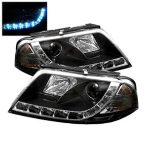 Spyder Volkswagen Passat 01-05 Projector Headlights DRL Black High H1 Low H1 PRO-YD-VP01-DRL-BK