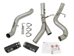 aFe ATLAS 4in DPF-Back Alum Steel Exhaust System w/Dual Exit Black Tip 2017 GM Duramax 6.6L (td)