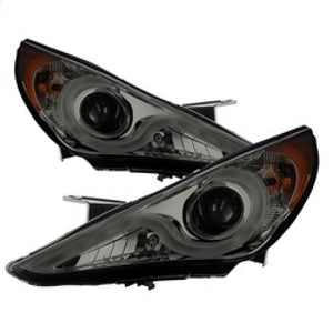 Spyder Hyundai Sonata 11-13 Projector Headlights- Light Bar DRL Chrm PRO-YD-HYSON11V2-LBDRL-SM