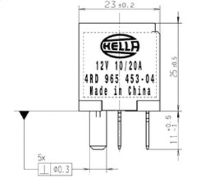 Hella Relay Micro Iso 5 Pole 12V Spst Res