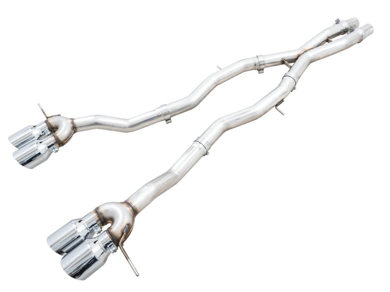 AWE Tuning Track Edition Cat-Back Exhaust for BMW G8X M3/M4 - Chrome Silver Tips