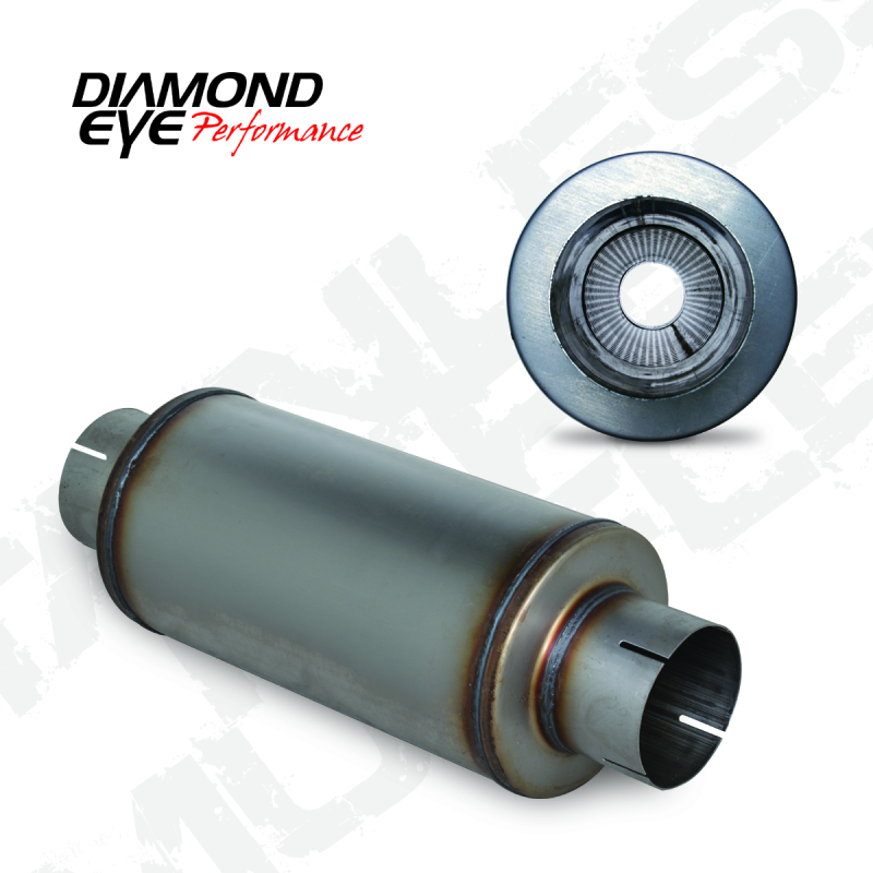 Diamond Eye MFLR 4inID SGL IN/SGL OUT 7inDIA X 14in BODY 20in LENGTH PERF SLOTTED ENDS 409 SS