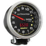 AutoMeter Gauge Tach 5in. 11K RPM Pedestal Datalogging Ultimate IIi Playback Black