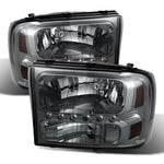 Xtune Ford F250 F350 Super Duty 99-04 1Pc Headlights w/ LED Smoked HD-JH-FF25099-LED-SM