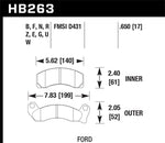 Hawk 1987-1993 Ford Mustang GT 5.0 HPS 5.0 Front Brake Pads