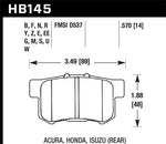 Hawk 02-06 Acura RSX / 02-11 Honda Civic Si / 00-09 S2000 DTC-60 Race Rear Brake Pads