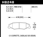 Hawk 97-12 Corvette/01-04 Z06/05-09 Z51 Blue 9012 Race Rear Brake Pads