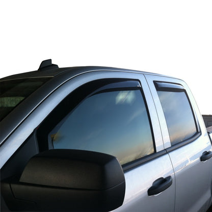 Westin 2014-2018 Chevy Silverado 1500 Dbl Cab In-Channel Wind Deflector 4pc - Smoke