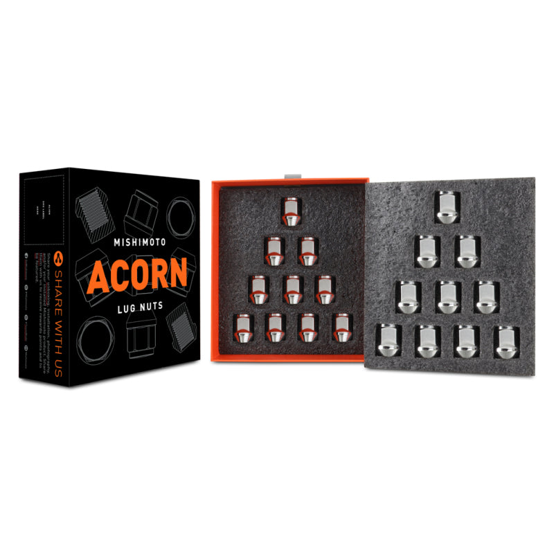 Mishimoto Steel Acorn Lug Nuts M12 x 1.5 - 20pc Set - Chrome