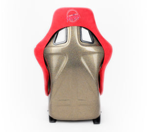 NRG FRP Bucket Seat ULTRA Edition - Large (Red Alcantara/Gold Glitter Back)