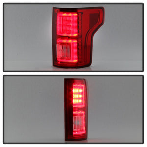 Spyder Ford F150 2015-2017 Light Bar LED Tail Lights - Red Clear ALT-YD-FF15015-LBLED-RC