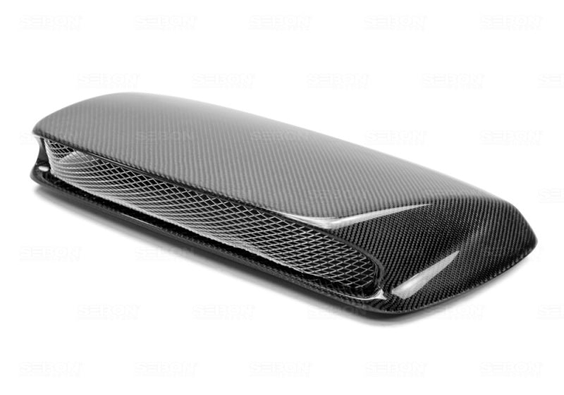 Seibon 02-03 Subaru WRX STi Carbon Fiber Hood Scoop - Only Fits OEM Hoods (Not Seibon Hoods)