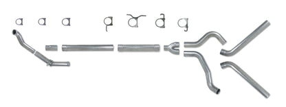 Diamond Eye KIT 4in Turbo Back MFLR RPLCMENT PIPE DUAL ALUM94-97 5 7 3L F250/F350 PWRSTROKE NFS