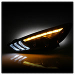 Spyder 15-18 Ford Focus Projector Headlights - Seq Turn Light Bar - Black PRO-YD-FF15-LBSEQ-BK