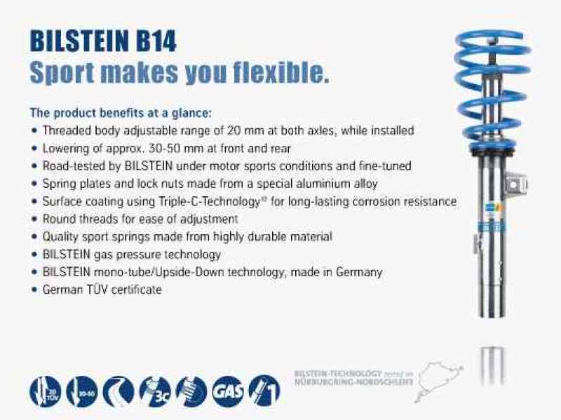 Bilstein B14 (PSS) 06-15 Toyota Yaris Front & Rear Monotube Performance Suspension Kit