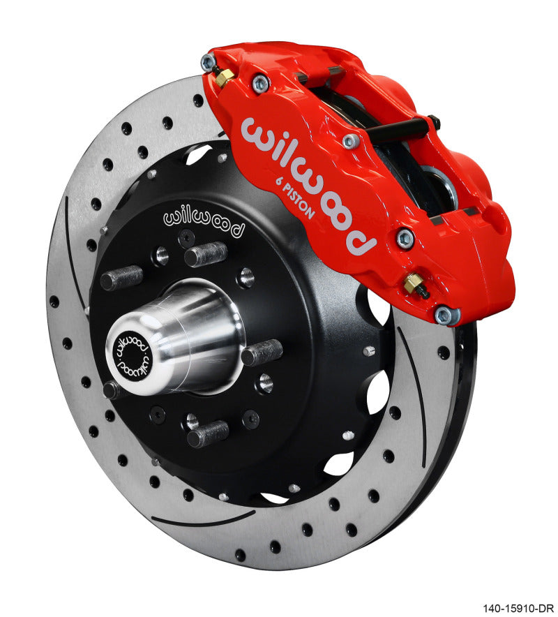 Wilwood Narrow Superlite 6R Front Big Brake Kit 12.88in SRP Drilled and Slotted Rotor - Red