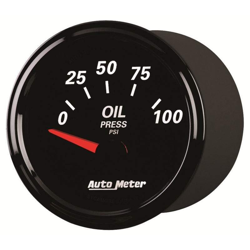 Autometer Designer Black II 52mm 100 PSI Oil Pressure Gauge