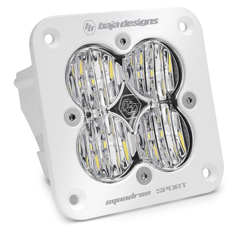 Baja Designs Squadron Sport White Wide Cornering Pattern Flush Mount LED Light Pod - Clear