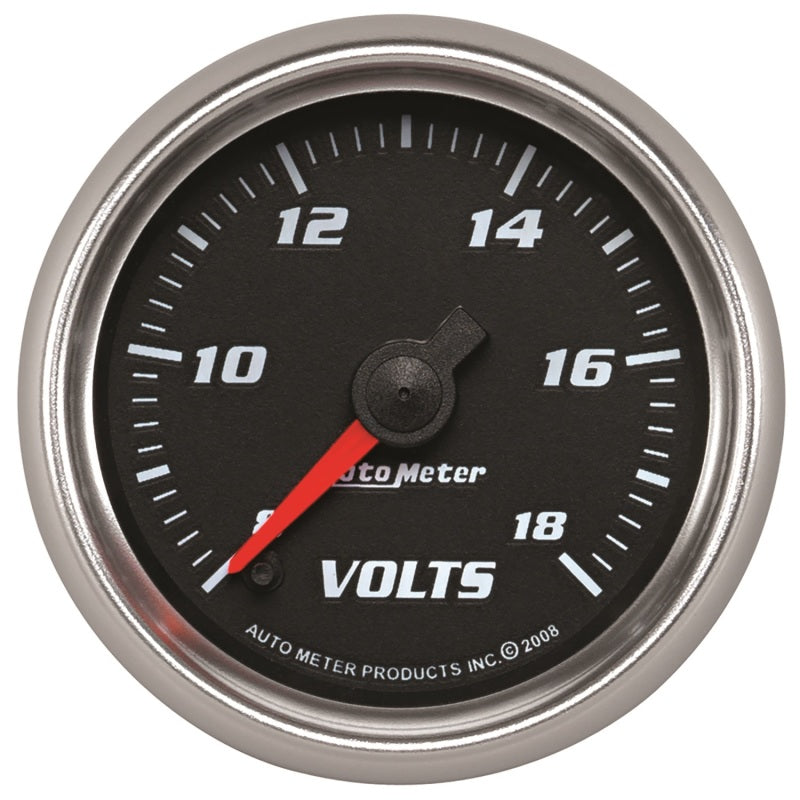 Autometer Pro-Cycle Gauge Voltmeter 2 1/16in 18V Digital Stepper Motor Black