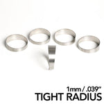 Ticon Industries 1.5in 45 Degree 2.55in CLR Tight Radius 1mm Wall Titanium Pie Cuts - 5pk