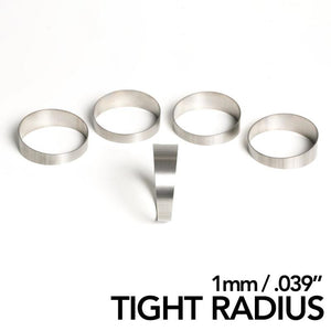Ticon Industries 1.5in 45 Degree 2.55in CLR Tight Radius 1mm Wall Titanium Pie Cuts - 5pk