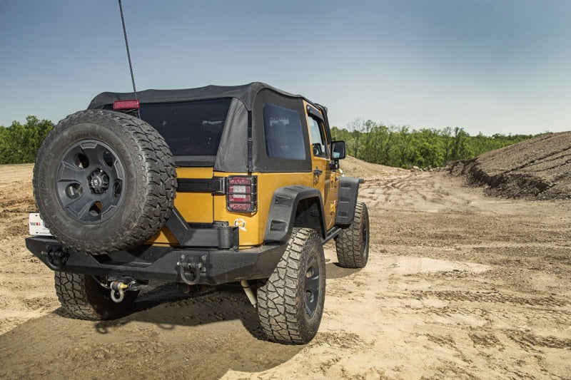 Rugged Ridge XHD Rear Bumper Textured Black 07-18 Jeep Wrangler