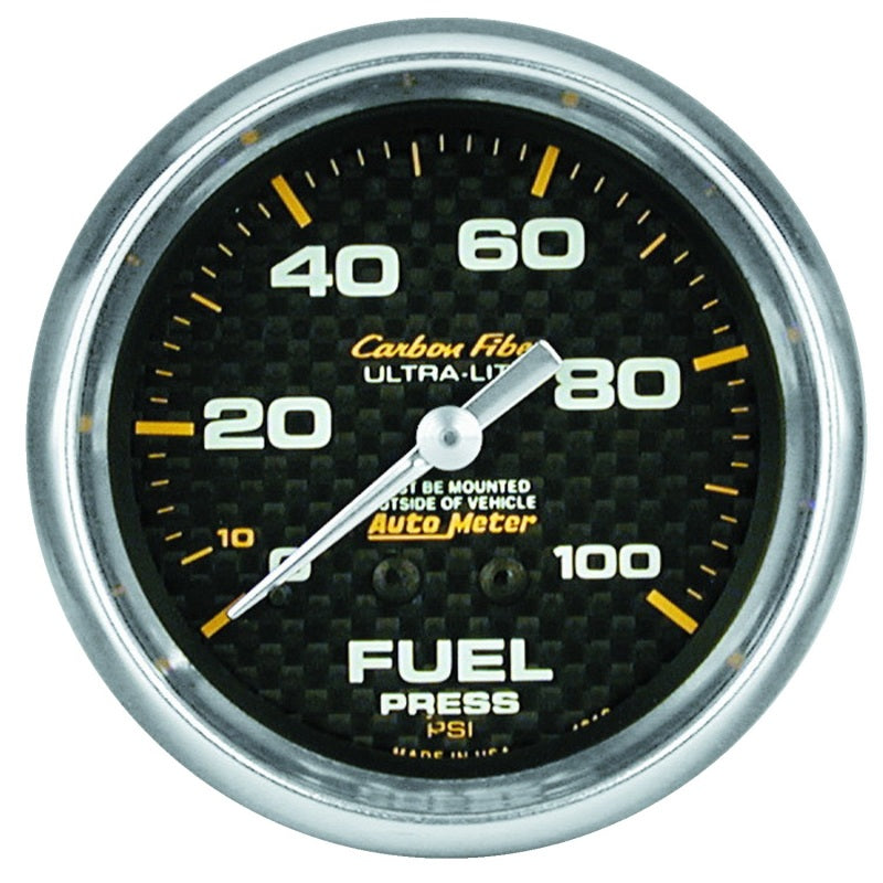 Autometer Carbon Fiber 66.7mm 100 PSI Mechanical Oil Pressure Gauge