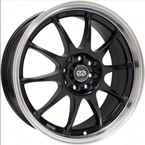 Enkei J10 17x7 4x100/114.3 42mm Offset 72.62mm Bore Dia Matte Black w/ Machined Lip Wheel