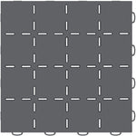 WeatherTech TechFloor 12in x 12in Solid Floor Tile w/ Raised Squares - Dark Grey