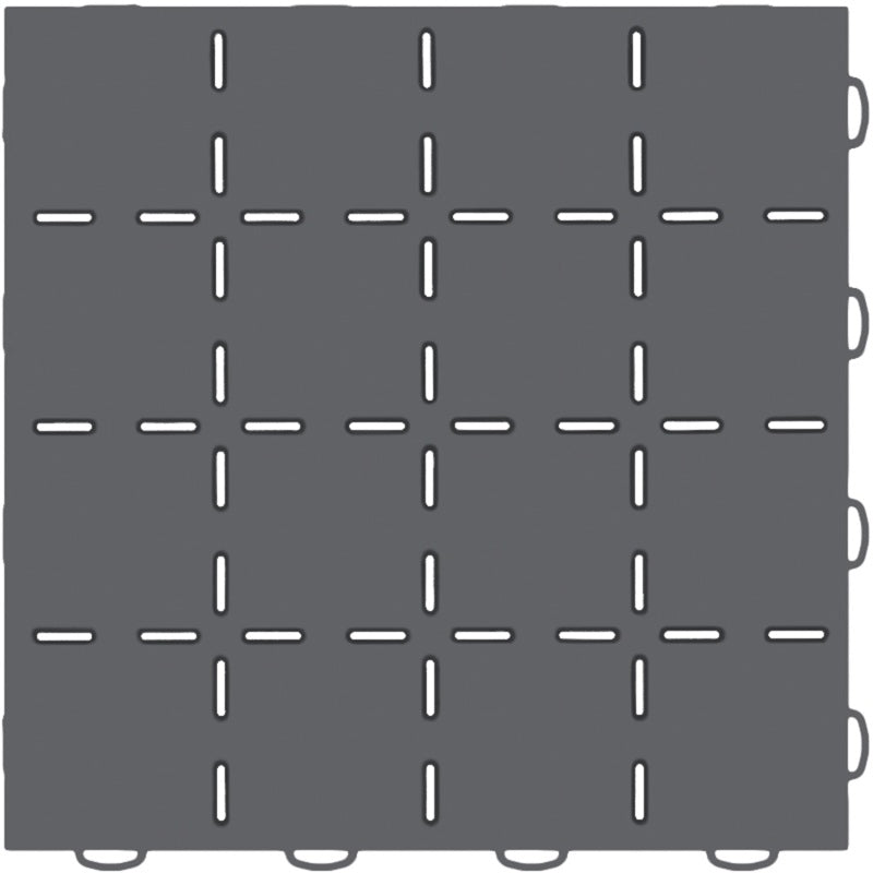 WeatherTech TechFloor - 3in x 12in Tiles(Left Loop) - Dark Grey/Black