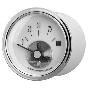 Autometer Prestige Series Pearl 2-1/16in 100PSI Electronic Oil Pressure Gauge